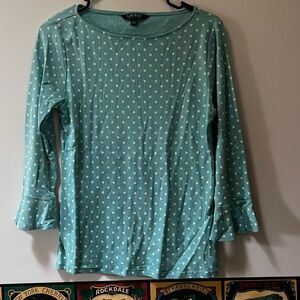 Women’s Three Quarter Length Polka Dot Top